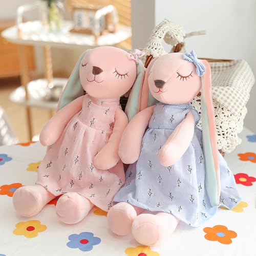 XIMEY Plüschtier Hase Kaninchen mit Schlappohren, 35cm Kuscheltier für Mädchen Babys,Plüschtier Stofftier (Rosa)