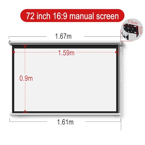 Pantalla manual proyección 16:9 72 pulgadas miniatura 2