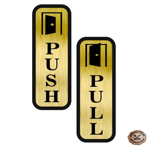 Image of Zouple PUSH PULL Door Sign, 6 Inch, Acrylic, Self-Adhesive