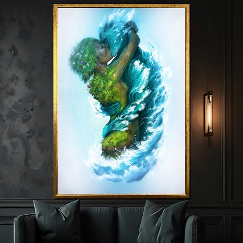 Tableau sur toile coloré Amoureux de la Terre déco 80x120cm