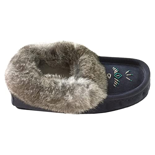 Laurentian Chief Women's Rabbit Fur Fleece Lined Moccasin4