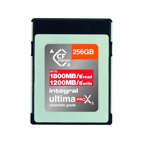 Integral 256GB CFexpress Memory Card Type B 2.0, 8K RAW & 4K 120 FPS 1800MB/s Read, 1200MB/s Write Speed, 450MB/s Sustained Write Designed for The Cinematographer and Professional Photographer