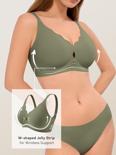 Image of LUCKMEEY Bras for Women No Underwire Wave Push Up Wireless Bra Seamless Bras Full Coverage Bralettes Lift Everyday Bras