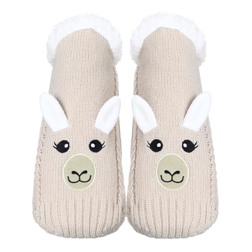 Image of ZYZX Cute Animal Slipper Socks for Women with Grips,Fuzzy Socks Indoor