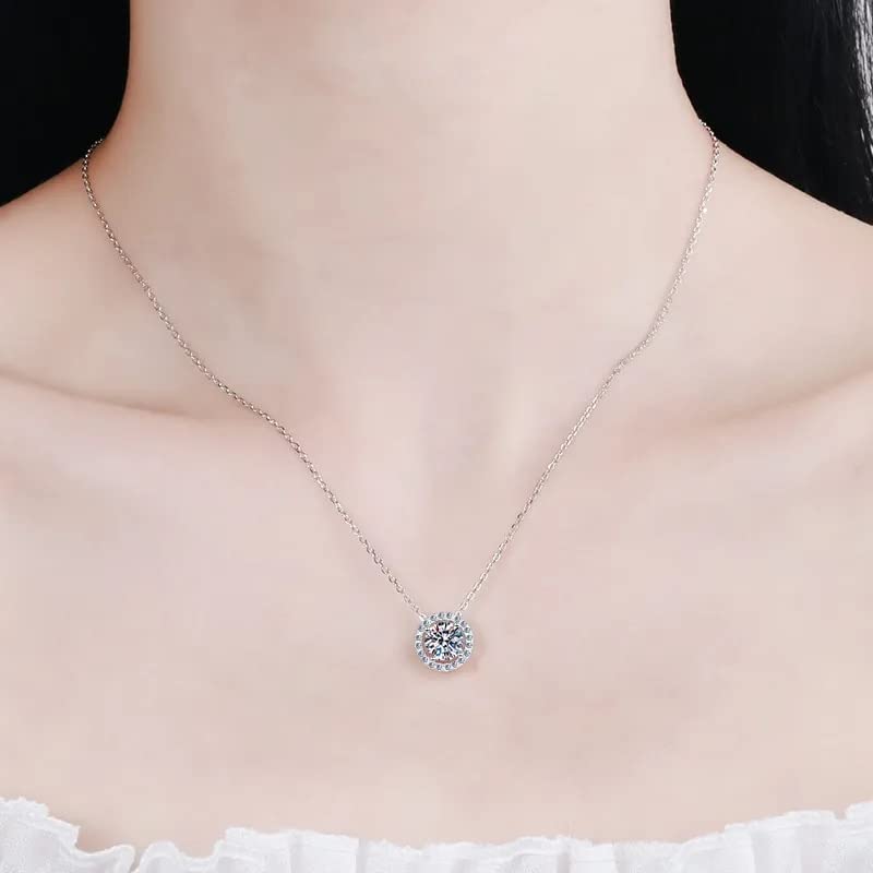 Collier pendentif moissanite D VVS1 argent sterling premium