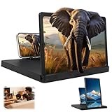 Big Screen Phone Magnifier,HD Screen Expander, Foldable Phone Stand with Movie Screen Amplifier for Travel, Portable 3D Magnifying Screen for Elderly, with All Phones (12 in)