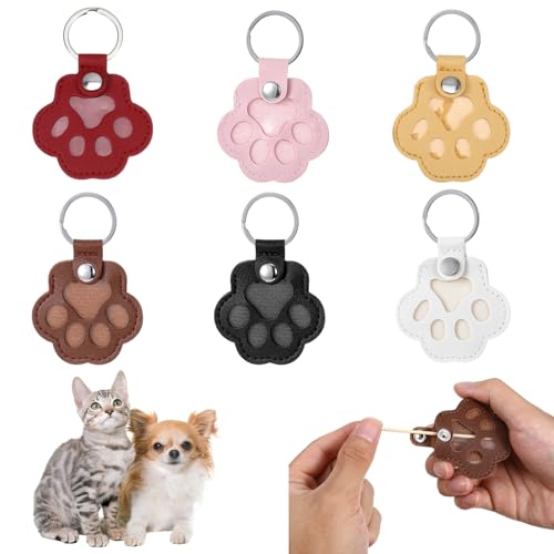 6 Stück Schlüsselanhänger für Tierhaare Tierhaar Erinnerung Personalisierte Aufbewahrungsbox Tierhaare Katze Pfote Keychain Schlüsselring Haustier Gedenk Kreatives Gedenkgeschenk für Tierliebhaber