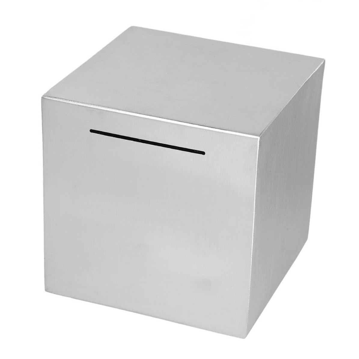 Toddmomy Tirelire Boîte à Monnaie Sécurisée en Acier Inoxydable Argentée Compacte et Non Ouvrable pour Adultes pour Restaurants et Dons