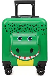 Mala de Viagem Infantil 3D | Bagagem de Bordo Divertida com Rodinhas 360° e Cadeado de Segurança - Modelo: Jacaré