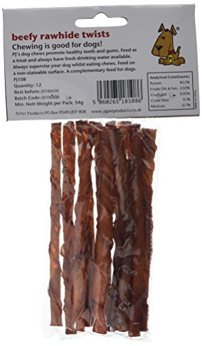 PJ Pet Poducts Rawhide Beef Twists 15 (Pack Of 10), 150 count (Pack of 1) - Image 2