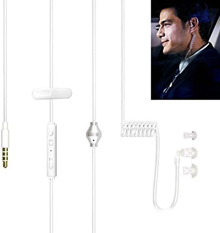 XFOX Universal 3.5mm Jack Acoustic Hollow Air Tube Anti-Radiation Earphone Earpiece with on Off Answer Switch Compatible with iPhone Samsung LG Moto Lenovo ZTE Huawie BlackBerry and All Cellphones
