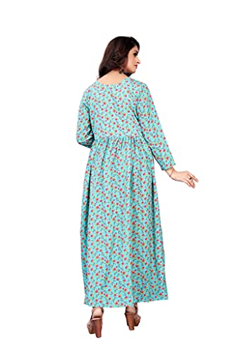 Image of H.E HAMZA ENTERPRISER Printed Crepe Material Brown Western Dress For Women