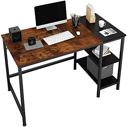 JOISCOPE Home Office Computer Desk,Small Study Writing Desk with Wooden Storage Shelf,2-Tier Industrial Morden Laptop Table with Splice Board,47 inches(Vintage Oak Finish) JOISCOPE Home Office Computer Desk,Small Study Writing Desk with Wooden Storage Shelf,2-Tier Industrial Morden Laptop Table with Splice Board,47 inches(Vintage Oak Finish)