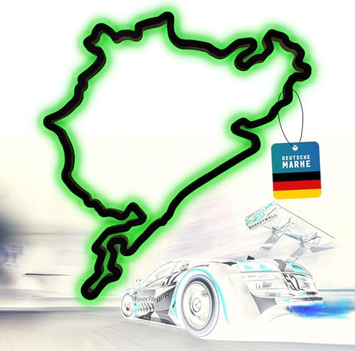 Racetrackart Holzskulptur Deko mit LED – Rennstrecke Nürburgring, 3D...