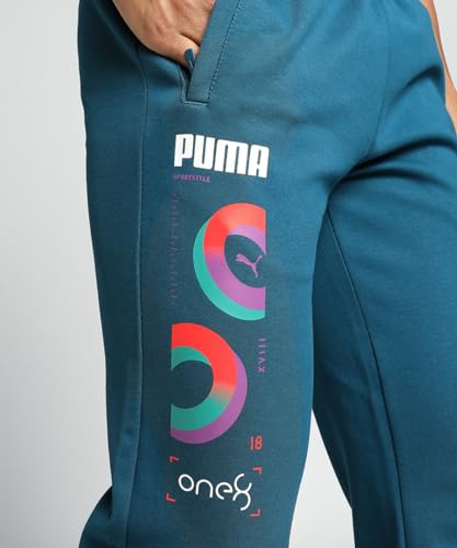 Image of PUMA Men Mid Rise Regular Fit Track Pants