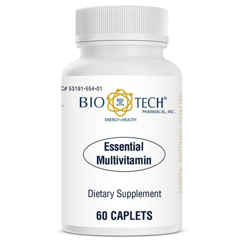 Bio-Tech Pharmacal Essential Multivitamin - Mineral Blend Dietary Supplement - Provides Essential Vitamins and Minerals - Includes Vitamins A, C, D, E, and K