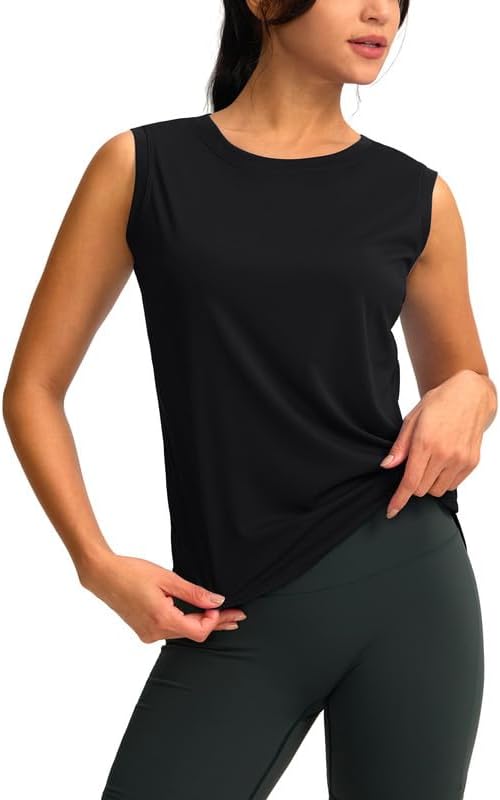 YYV Women's Workout Tank Tops Lightweight Sleeveless Workout Tops Loose Fit Yoga Athletic Running Shirts - Image 2