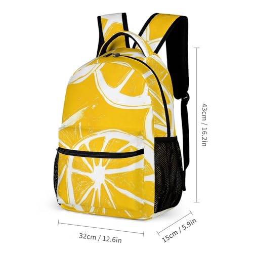 Lemon Orange Juice Backpack Shoulder Bags Lunch Bag Pencil Case Box 3 Set Daypack Cute2