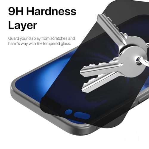 Image of GRIPP Matte Privacy Tempered Glass Screen Protector for iPhone 16 (6.1 inch), Anti-Glare, Anti-Spy Protection, 2.5D Round Edges, Scratch-Resistant, 9H Hardness, Bubble Free