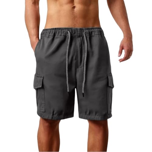 Pantalon cargo court homme d'été coupe classique short chino léger uni