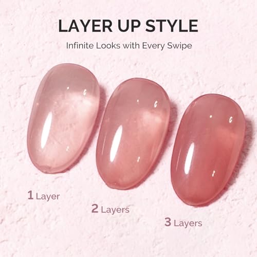 Image of MelodySusie Jeweliver Jelly Gel Nail Polish, 0.5Fl.oz Mauve Sheer Pink Gel Polish Soak Off UV LED Light Cure Gift for Women Manicure Nail Art DIY at Home B6644