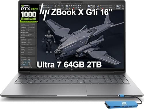 Image of HP ZBook X G1i Laptop, NVIDIA RTX PRO 1000 Blackwell 8GB, Ultra 7 265H
