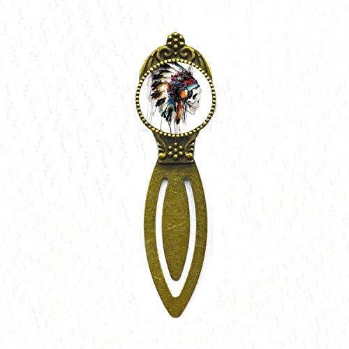 Marque-page squelette indien et flamme, accessoire de lecture rétro