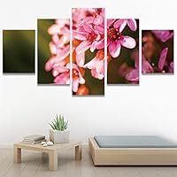 SIGNWIN 5 Panel Canvas Wall Art Modern Art Bouquet Colorful Decorative Elements Floral Multicolor Photography - 60