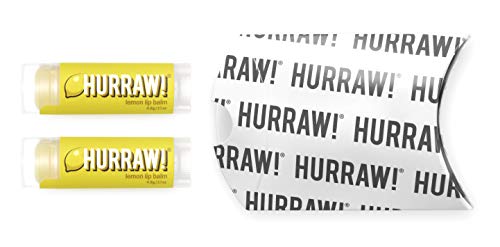 HURRAW! Organic Lemon Lip Balm, 2 Pack, Vegan, Cruelty-Free, Gluten-Free