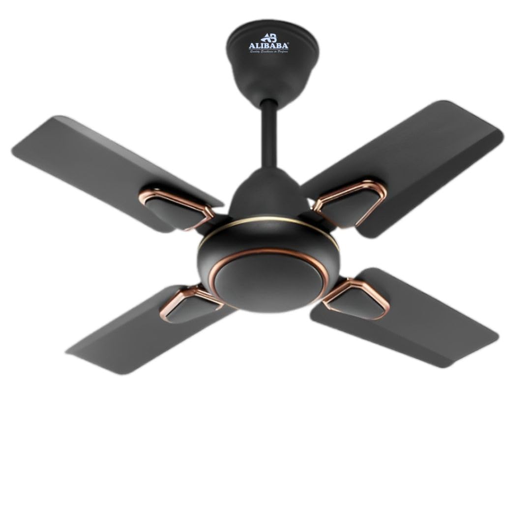 ALIBABA Lextra 600 mm/24 inch Ultra High Speed 4 Blade Anti-Dust Decorative Star Rated Ceiling Fan (Smoked Brown, Pack of 1)