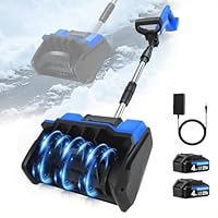 Electric Snow Shovel, 21V Electric Snow Blower with Battery and Charger, 19FT Throw Distance, Lightweight 9.9lb for Driveway, Steps, Patio, Sidewalk(Blue)