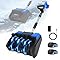 Electric Snow Shovel, 21V Electric Snow Blower with Battery and Charger, 19FT Throw Distance, Lightweight 9.9lb for Driveway, Steps, Patio, Sidewalk(Blue)