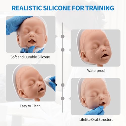 Image of PER4MANCE Airway Management Set for Infant - Intubation Simulation Head with Detachable Base, Portable and Reusable, Designed for Students and Professionals