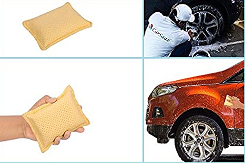 Image of CAR SAAZ Super Absorbent Multipurpose Chamois Sponge for Car and Bike Washing, Kitchen Cleaning, Office & Home Cleaning | High Absorbent PVA Chamois Sponges (Pack of 4)