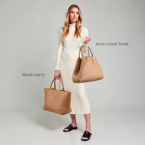 Bolso Tote tejido para mujer en cuero vegano miniatura 4
