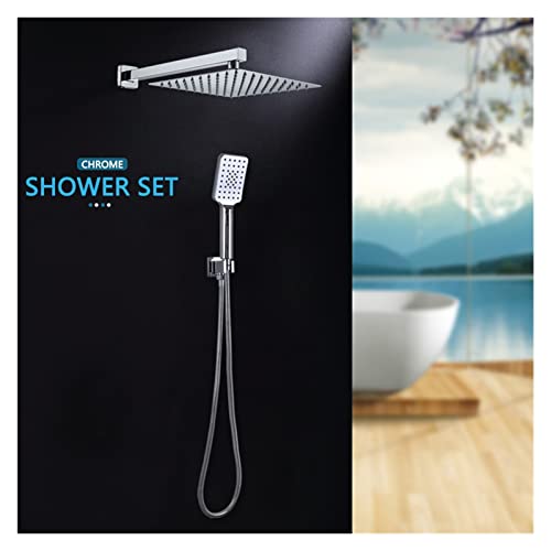 Ensemble de douche au plafond en acier inoxydable chromé 10 pouces