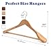 HOUSE DAY Wide Shoulder Wooden Hangers, Suit Hangers with Non Slip Pants Bar, Smooth Finish 360° Swivel Hook High-Grade Solid Wood Coat Hangers for Dress, Jacket, Heavy Clothes Hanger 6 Pack (Natural)