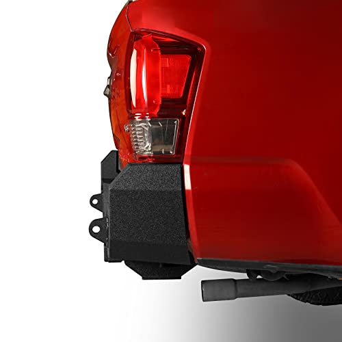 Image of Hooke Road Tacoma Rear Bumper w /2 x18W LED Lights for 3rd Gen Toyota Tacoma 2016 2017 2018 2019 2020 2021 2022 2023