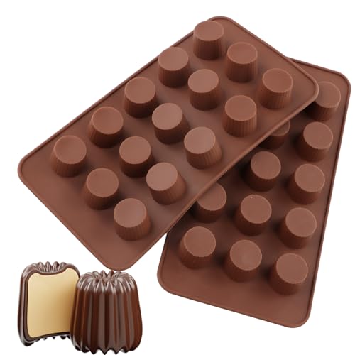 Dewocke Moldes de Silicona Antiadherente con 15 Cavidades para Chocolate, Moldes de Grado Alimenticio, Libre de BPA, Ideal para Bomba de Grasa Keto, Taza de Mantequilla de Maní, Panna Cotta, Set de 2