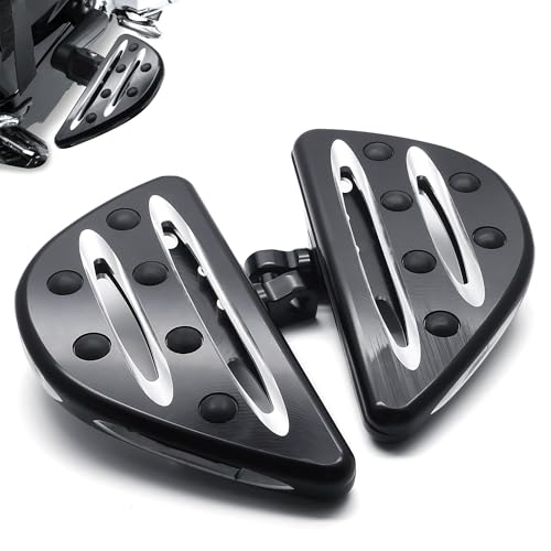 MZS Motorcycle Foot Pegs, Adjustable Male Cruiser Front Floorboards Touring Rear Footboards Black Compatible with Sportster Softail Dyna V Rod Road Glide Electra Street Glide Road King Trike 1984-2025
