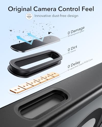 Image of ESR for iPhone 16 Plus Case, Compatible with, Military-Grade Protective Case, Built-in Stash Stand Phone Case, Scratch-Resistant Back Cover, Classic Series, Clear Black