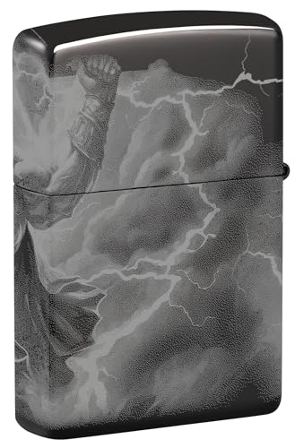 Encendedor Zippo Zeus Diseño Negro Brillante miniatura 5
