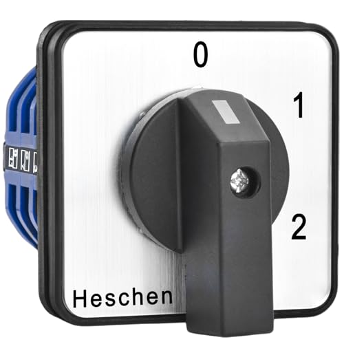 Heschen Universal Drehnocken-Wahlschalter, SZW26-40/0-3.3, 660V 40A, 4 Positionen, 3 Phasen, 12 Klemmen, CE