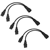 Hisonde 3Pack UPS Server Y Splitter C14 to 2 x C13 Power Adapter Cable Cord 30cm
