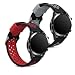 Produktbild kwmobile 2X Sportarmband kompatibel mit Huawei Watch GT2 (46mm) - Armband TPU Silikon Set Fitnesstracker Schwarz Rot Schwarz Grau