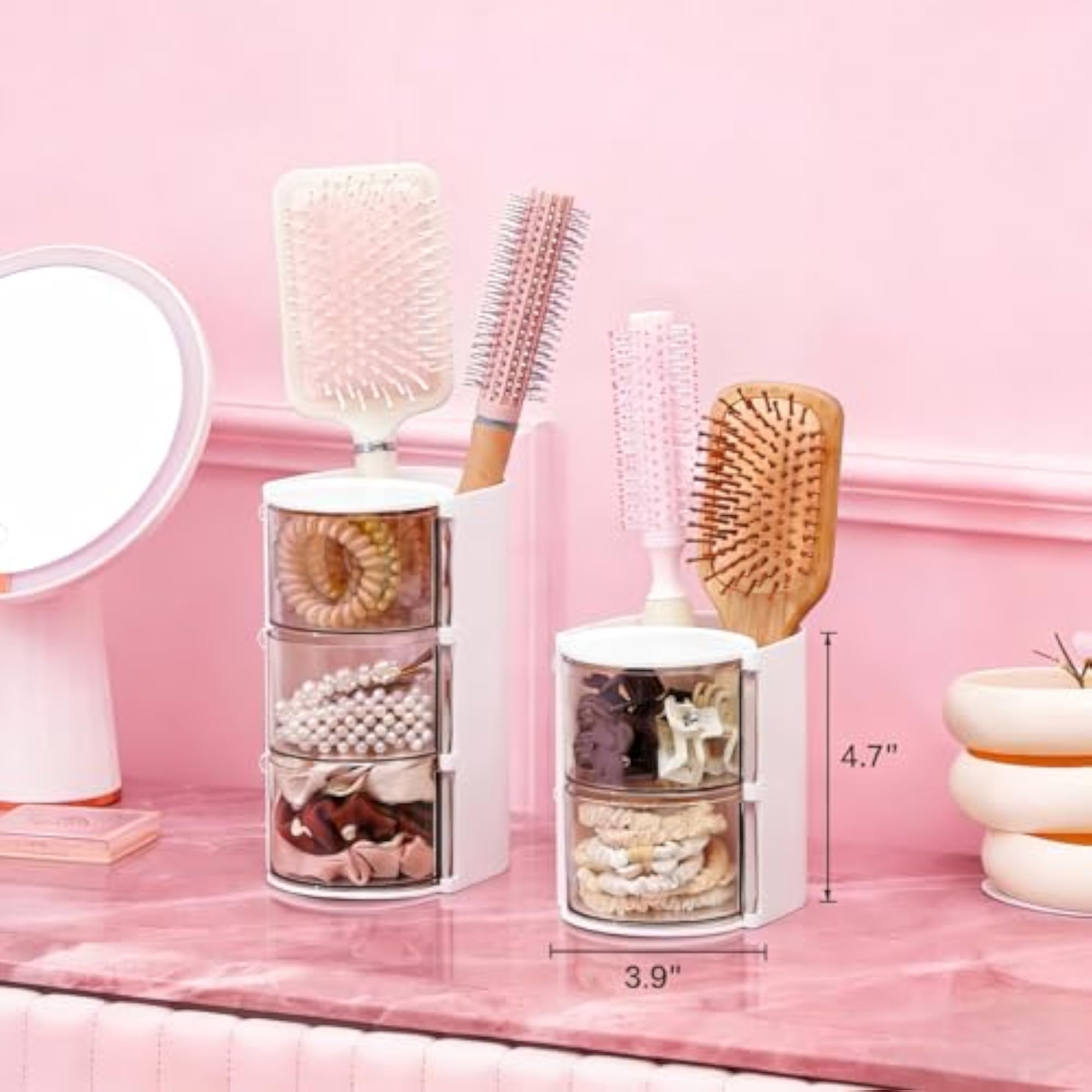 Hair Accessories Organizer with Brush Holder