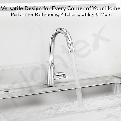 Image of Plantex Pure Brass Pillar Tap for Wash Basin with 360 Swivel Spout for Sink Tap with Water Saving Aerator-7 Year Warranty (ICO-912-Chrome)