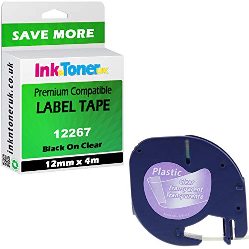 Inkntoner UK Premium Compatible 12267 Black On Clear 12mm X 4m Label Tape (s0721530)