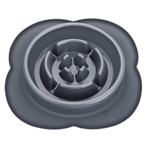 Pecute Gamelle pour Chien à Alimentation Lente avec Tapis antidérapant, en Silicone sûr, Silicone de qualité Alimentaire - Ralentissez pour Manger des Bols Anti-déversement(Gris) Cover