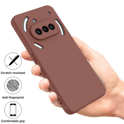 Image of FIRST MART Matte Silicone Back Cover for Nothing Phone 3A - Brown